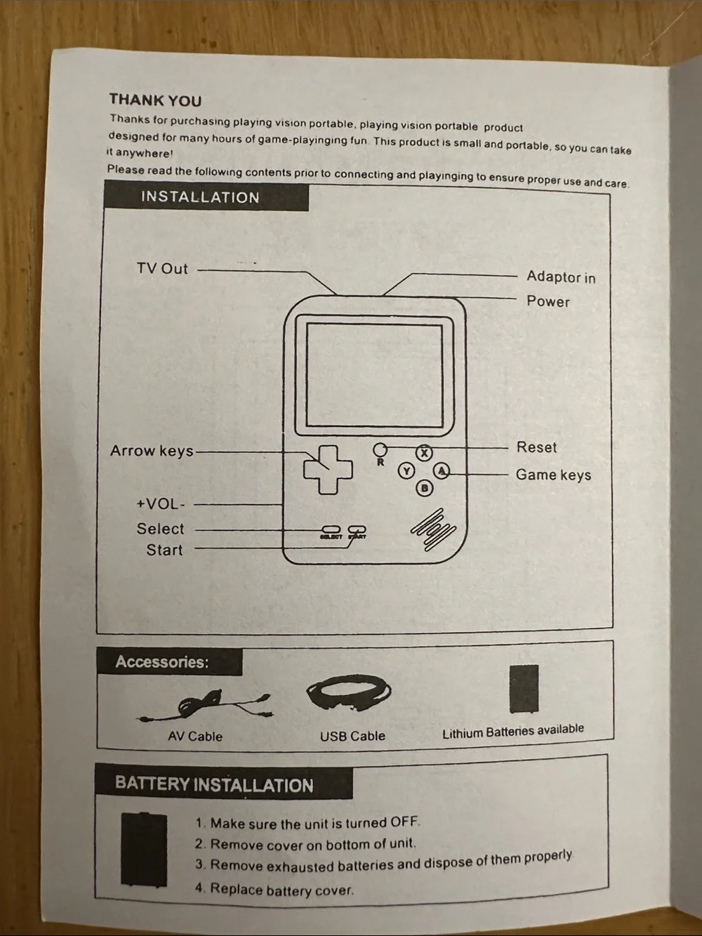 Retro FC Handheld Game Console - Yellow